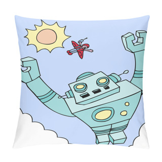 Personality  Flying Giant Robot Pillow Covers