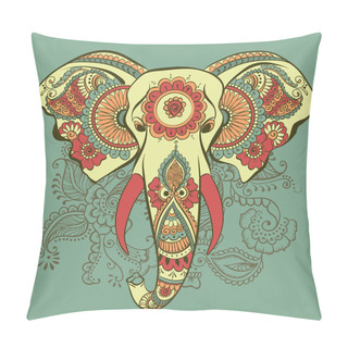 Personality  Vector Elephant On The Henna Indian Ornament Pillow Covers