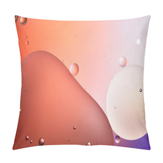 Personality  Creative Abstract Background From Mixed Water And Oil Bubbles In Red And Purple Color Pillow Covers