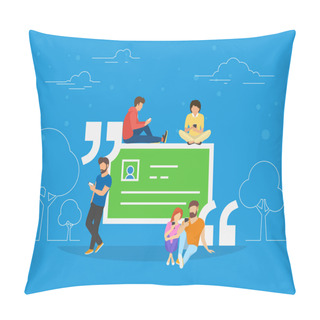 Personality  Testimonials Quote Symbol Concept Illustration Pillow Covers