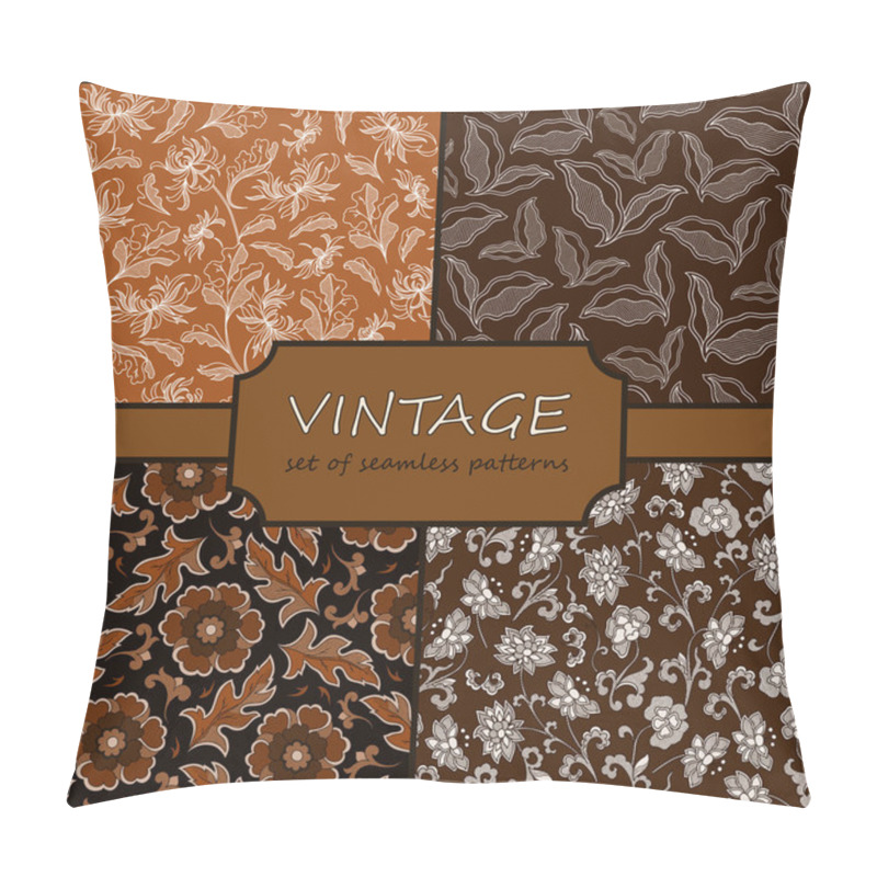 Personality  Seamless Vintage Floral Background Collection. Vector background pillow covers