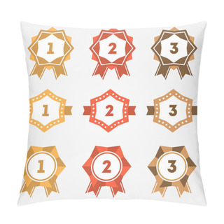 Personality  Set Of Vector Retro Ranking Badges Pillow Covers