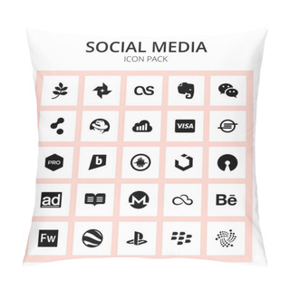 Personality  25 Social Media Opensource, Sampling, Visa, Commons, Brightkite Editable Vector Design Elements Pillow Covers