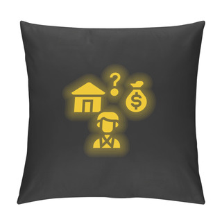 Personality  Affordable Yellow Glowing Neon Icon Pillow Covers