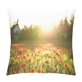 Personality  Poppy Field Pillow Covers