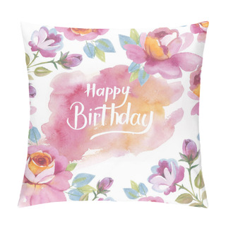 Personality  Wildflower Rose Flower Pattern In A Watercolor Style Isolated. Pillow Covers