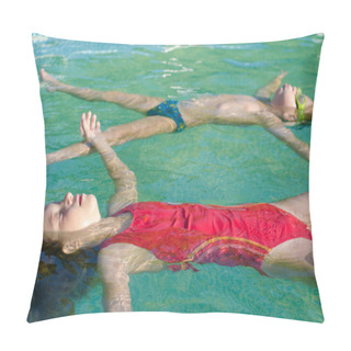 Personality  Little Boy And Litlle Girl Floating On The Water Surface Of The Pillow Covers