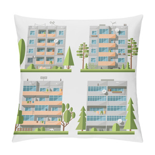 Personality  Panel Houses Flat Set2 Pillow Covers