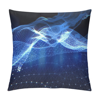 Personality  Abstract Polygonal Space Low Poly Dark Background With Connecting Dots And  Lines. Look Like Cloth Shape Pillow Covers