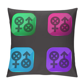 Personality  Biphobia Four Color Glass Button Icon Pillow Covers
