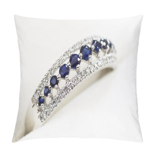 Personality  Diamond And Sapphire Engagement Ring Pillow Covers