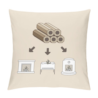 Personality  Wood Briquette Pillow Covers