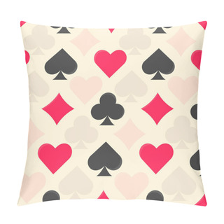 Personality  Flat Vector Colorful Playing Card Suits Pattern Pillow Covers