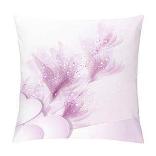 Personality  Vector Background With Flowers And Hearts Pillow Covers