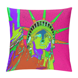Personality  Statue Of Liberty. New York America. Pop Art Pillow Covers