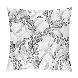 Personality  Abstract Monochrome Lined Floral Background. Pillow Covers