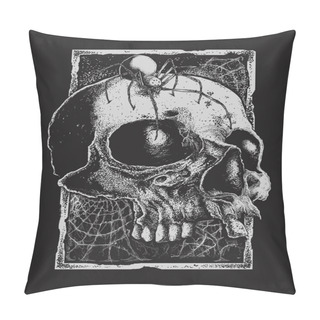 Personality  Black Widow And Skull Pillow Covers