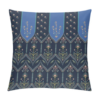 Personality  Experience The Timeless Allure Of Contemporary Art With This Captivating Floral Pattern In Shades Of Blue And Red. Delicately Crafted, The Intricate Blooms Dance Gracefully Across A Classic Green Background, Exuding Elegance And Sophistication Pillow Covers