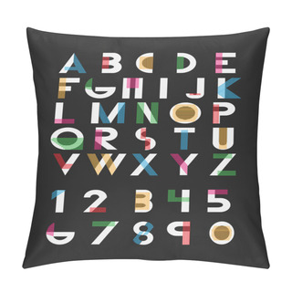 Personality  Color Alphabetic Fonts And Numbers. Pillow Covers