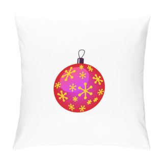 Personality  Vector Christmas Decorations Pink Purple Ball With Gold Snowflakes. Pillow Covers