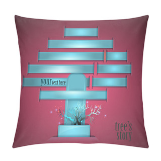 Personality  Tree's Story. Vector Illustration.  Pillow Covers