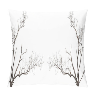 Personality  Tree Branch Without Leaf Isolated On White Pillow Covers