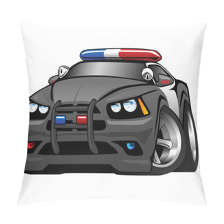 Personality  Police Muscle Car Cartoon Illustration Pillow Covers