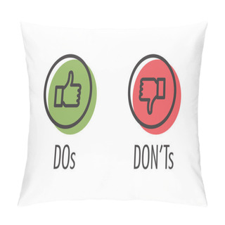 Personality  Do And Don't Or Like And Unlike Icons W Positive And Negative Sy Pillow Covers