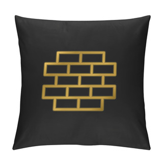 Personality  Brickwall Gold Plated Metalic Icon Or Logo Vector Pillow Covers