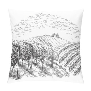 Personality  Vine Plantation Hills, Trees, Clouds On The Horizon Pillow Covers