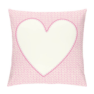 Personality  Seamless Knitted Pattern With Heart Shaped Frame For Text Pillow Covers
