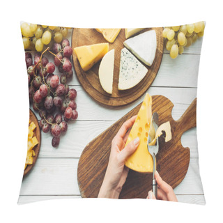 Personality  Woman Cutting Cheese Pillow Covers