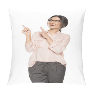 Personality  Woman Pointing Away With Fingers Pillow Covers