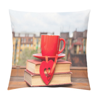Personality  Books And A Coffee Cup Pillow Covers