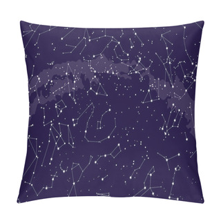 Personality  Northern Hemisphere Constellations, Star Map. Science Astronomy Pillow Covers