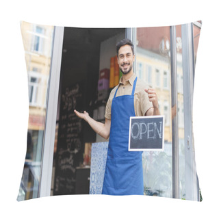 Personality  Small Business Owner With Open Sign Pillow Covers
