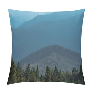 Personality  Evergreen Fir Trees Near Tranquil Mountains  Pillow Covers