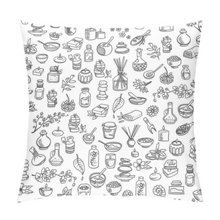 Personality  Doodle Spa Elements, Seamless Background Pillow Covers