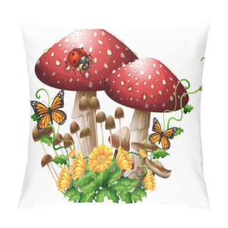 Personality  Butterfly And Ladybug In The Garden Pillow Covers