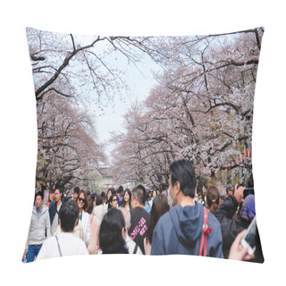 Personality  Ueno Park During The Cherry Blossom Season Pillow Covers