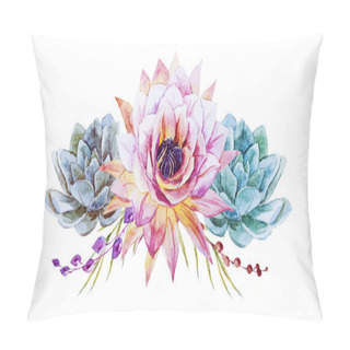 Personality  Watercolor Lotus Pillow Covers