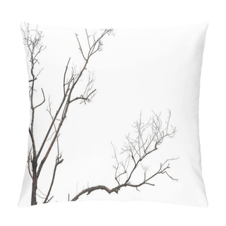 Personality  Tree Branch Without Leaf Isolated On White Pillow Covers