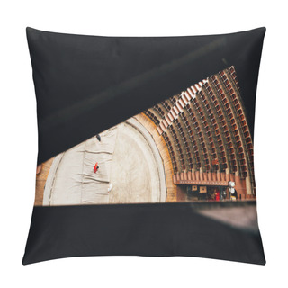 Personality  Top View Of Men Covering Circus Arena, Selective Focus Pillow Covers