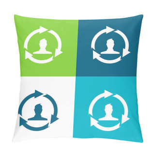 Personality  Affiliate Marketing Flat Four Color Minimal Icon Set Pillow Covers