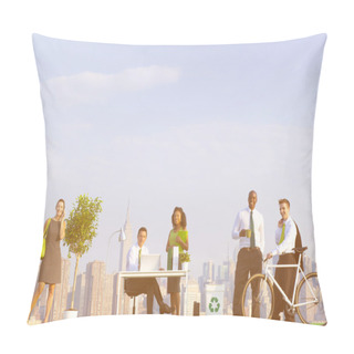 Personality  Business People At Meeting  Pillow Covers