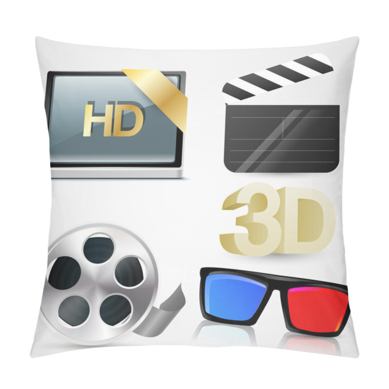 Personality  Movie icon set, vector illustration  pillow covers