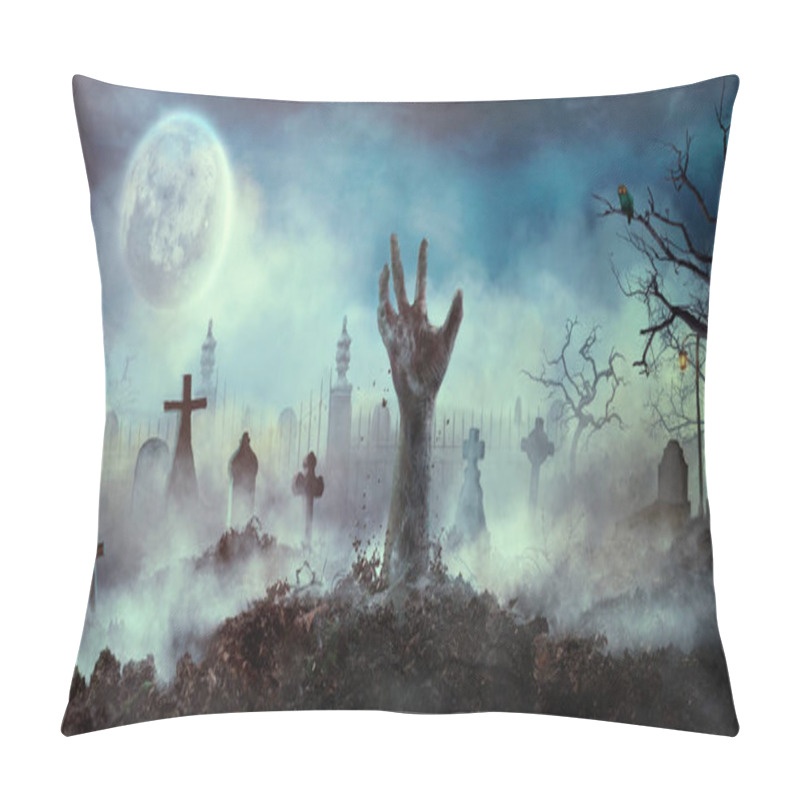 Personality  Zombie hand rise from the grave pillow covers