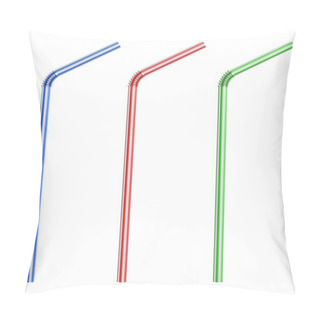 Personality  Colorful Drinking Straws Isolated Pillow Covers