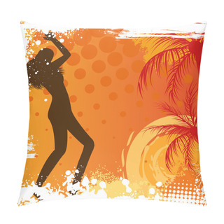 Personality  Dancing Girl On Grunge Background Pillow Covers