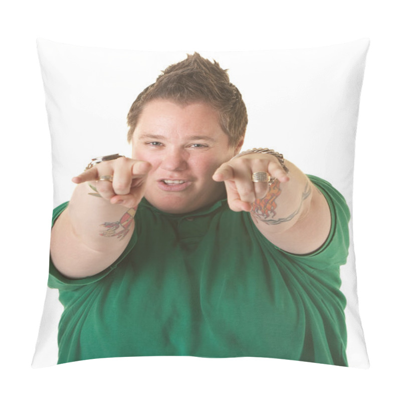 Personality  Woman Makes Bull Horn Sign Pillow Covers